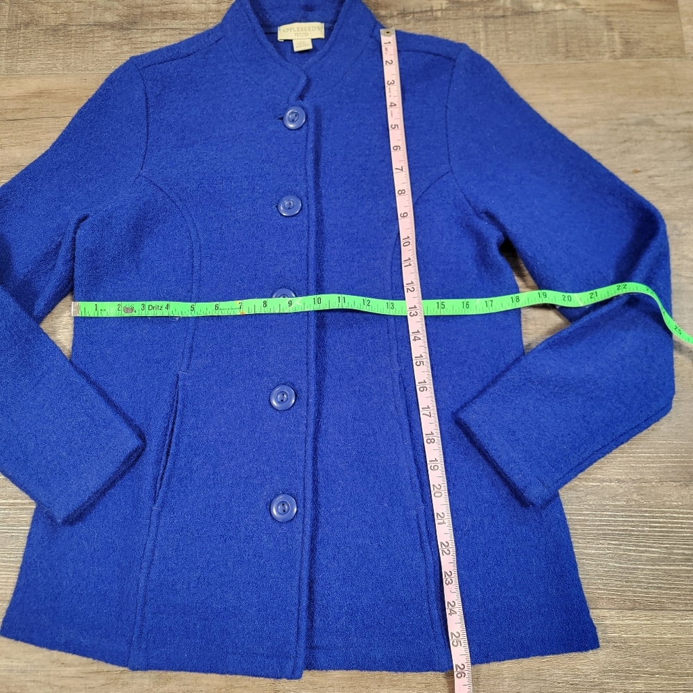 Appleseeds Ps Wool Button Front Jacket Royal Blue… - image 6